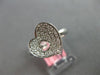 ESTATE .27CT DIAMOND 18KT WHITE GOLD 3D CLASSIC DOUBLE HEART LOVE RING