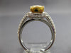 2.75CT WHITE & FANCY YELLOW DIAMOND 18KT 2 TONE GOLD 3D CUSHION ENGAGEMENT RING