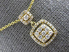 ESTATE .37CT DIAMOND 14KT YELLOW GOLD CLUSTER SQUARE HALO FUN FLOATING PENDANT
