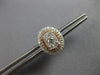 LARGE .69CT DIAMOND 14KT 2 TONE GOLD 3D CLUSTER OVAL DOUBLE HALO STUD EARRINGS