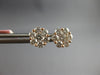 1.04CT DIAMOND 14KT ROSE GOLD 3D CLASSIC FLOWER ROUND INVISIBLE STUD EARRINGS