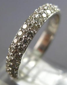 .98CT DIAMOND 14KT WHITE GOLD 3D CLASSIC 2 ROW ETERNITY WEDDING ANNIVERSARY RING