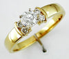 ESTATE .50CT DIAMOND 14KT YELLOW GOLD 3D CLASSIC ROUND 5 STONE ENGAGEMENT RING