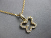 ESTATE .13CT DIAMOND 14KT YELLOW GOLD 3D CLASSIC BUTTERFLY LOVE FLOATING PENDANT