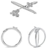 .20CT DIAMOND 14KT WHITE GOLD 3D ROUND CRISS CROSS INFINITY BUTTERFLY LOVE RING