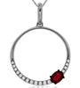 .29CT DIAMOND & AAA RUBY 14KT WHITE GOLD 3D OVAL & ROUND FUN FLOATING PENDANT