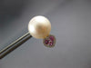.37CT DIAMOND & AAA PINK SAPPHIRE & SOUTH SEA PEARL 14K WHITE GOLD STUD EARRINGS