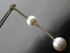 EXTRA LARGE & LONG 1.81CT DIAMOND & AAA SOUTH SEA PEARL 18KT ROSE GOLD EARRINGS