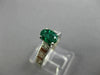 ESTATE 1.02CT DIAMOND & AAA EMERALD 14KT WHITE GOLD OVAL ENGAGEMENT RING #25511