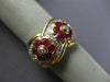 ESTATE 2.0CT DIAMOND & AAA RUBY 14K 2 TONE GOLD DOUBLE FLOWER INFINITY LOVE RING