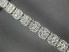 ESTATE WIDE 5.52CT DIAMOND 18KT WHITE GOLD 3D CLUSTER ROUND TENNIS BRACELET