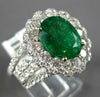 LARGE 6.76CT DIAMOND & AAA EMERALD 18K WHITE GOLD PRINCESS DIANA ENGAGEMENT RING
