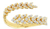 ESTATE WIDE .35CT DIAMOND 14KT YELLOW GOLD 3D MULTI LEAF CRISS CROSS FUN RING