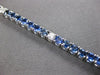 8.42CT DIAMOND & AAA SAPPHIRE 14KT WHITE GOLD 3D CLASSIC ROUND TENNIS BRACELET
