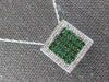 .79CT DIAMOND & AAA TSAVORITE 14KT WHITE GOLD SQUARE HALO PAVE FLOATING PENDANT