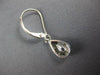 ESTATE .25CT DIAMOND 14K WHITE GOLD CLASSIC SOLITAIRE TEAR DROP HANGING EARRINGS