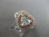 LARGE GIA 1.73CT WHITE PINK & BLUE DIAMOND 18KT WHITE GOLD HALO ENGAGEMENT RING
