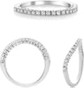 .19CT DIAMOND 14KT WHITE GOLD ROUND 3D SEMI ETERNITY FLEXIBLE & ADJUSTABLE RING