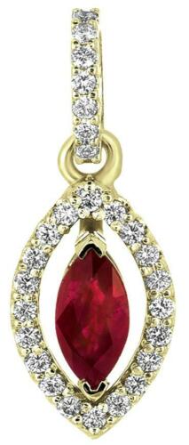 .67CT DIAMOND & AAA RUBY 14KT YELLOW GOLD ROUND & MARQUISE HALO FLOATING PENDANT