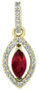 .67CT DIAMOND & AAA RUBY 14KT YELLOW GOLD ROUND & MARQUISE HALO FLOATING PENDANT