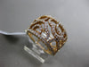 ESTATE WIDE .97CT DIAMOND 18KT ROSE GOLD OPEN FILIGREE SEMI ETERNITY FUN RING