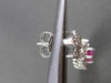 ESTATE 2.0CT DIAMOND & PINK SAPPHIRE 14KT WHITE GOLD PEAR HANGING EARRINGS 24575