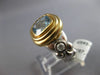 LARGE 3.2CT DIAMOND & AAA AQUAMARINE 14K 2 TONE GOLD CUSHION ROUND 3 STONE RING