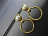 LARGE AAA PEARL 14KT YELLOW GOLD CIRCULAR FILIGREE FUN CLIP ON HANGING EARRINGS