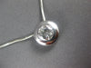 LARGE .61CT DIAMOND 18KT WHITE GOLD ROUND BEZEL FLOATING PENDANT NECKLACE #27243
