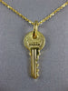 ESTATE 14KT YELLOW GOLD 3D KEY TO YOUR HEART FLOATING PENDANT #25083