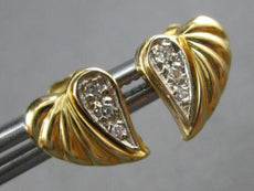ESTATE .07CT DIAMOND 14KT WHITE & YELLOW GOLD CLASSIC HEART STUD EARRINGS #28064