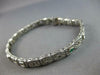 ANTIQUE .2CT OLD MINE DIAMOND & AAA EMERALD 14K WHITE GOLD TENNIS BRACELET 27522