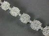 ESTATE LARGE 4.15CT DIAMOND 18K WHITE GOLD ROUND CLUSTER CLASSIC TENNIS BRACELET