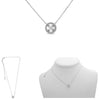 .10CT DIAMOND 14K WHITE GOLD ROUND CLASSIC HALO 4 PRONG ADJUSTABLE LOVE NECKLACE