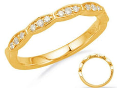 ESTATE .15CT DIAMOND 14KT GOLD 3 STONE HEXAGON 3D SEMI ETERNITY ANNIVERSARY RING