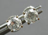 ESTATE .70CT DIAMOND 14K WHITE GOLD CLASSIC ROUND SOLITAIRE STUD EARRINGS #28174