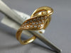 ESTATE .16CT DIAMOND 18KT ROSE GOLD 3D CLASSIC DOUBLE LEAF FUN RING