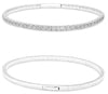1.80CT DIAMOND 14K WHITE GOLD 3D ROUND SEMI ETERNITY CUFF TENNIS BANGLE BRACELET