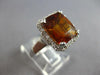 LARGE 7.96CT DIAMOND & AAA CITRINE 14KT WHITE GOLD CUSHION & ROUND HALO FUN RING