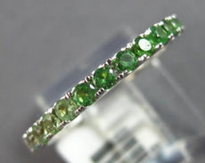 1.08CT DIAMOND & AAA GREEN GARNET 14KT WHITE GOLD SHARED PRONG ANNIVERSARY RING