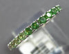 1.08CT DIAMOND & AAA GREEN GARNET 14KT WHITE GOLD SHARED PRONG ANNIVERSARY RING