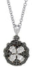 1.48CT WHITE & BLACK DIAMOND 18K WHITE GOLD PEAR SHAPE & ROUND CIRCULAR NECKLACE