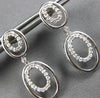 ESTATE .30CT DIAMOND 14KT WHITE GOLD 3D CLASSIC OPEN OVAL FUN HANGING EARRINGS