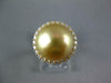 LARGE .32CT DIAMOND & AAA GOLDEN SOUTH SEA PEARL 18KT YELLOW GOLD HALO LOVE RING