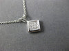 ESTATE .20CT DIAMOND 14K WHITE GOLD 3D CLASSIC INVISIBLE SQUARE FLOATING PENDANT