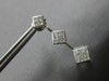 1.0CT DIAMOND 14KT WHITE GOLD PRINCESS INVISIBLE SQUARE JOURNEY HANGING EARRINGS