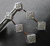 1.0CT DIAMOND 14KT WHITE GOLD PRINCESS INVISIBLE SQUARE JOURNEY HANGING EARRINGS