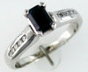 .91CT DIAMOND & AAA SAPPHIRE 14KT WHITE GOLD 3D EMERALD CUT & ROUND LOVE RING
