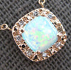 .69CT DIAMOND & AAA OPAL 14KT ROSE GOLD CUSHION & ROUND SQUARE HALO FUN NECKLACE