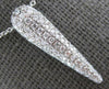 .45CT DIAMOND 14K WHITE GOLD MULTI ROW ELONGATED TEAR DROP PAVE FLOATING PENDANT